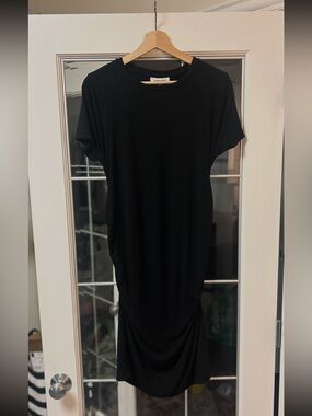 Motherhood- Maternity Black Fitted Knee Length Stretchy Dress